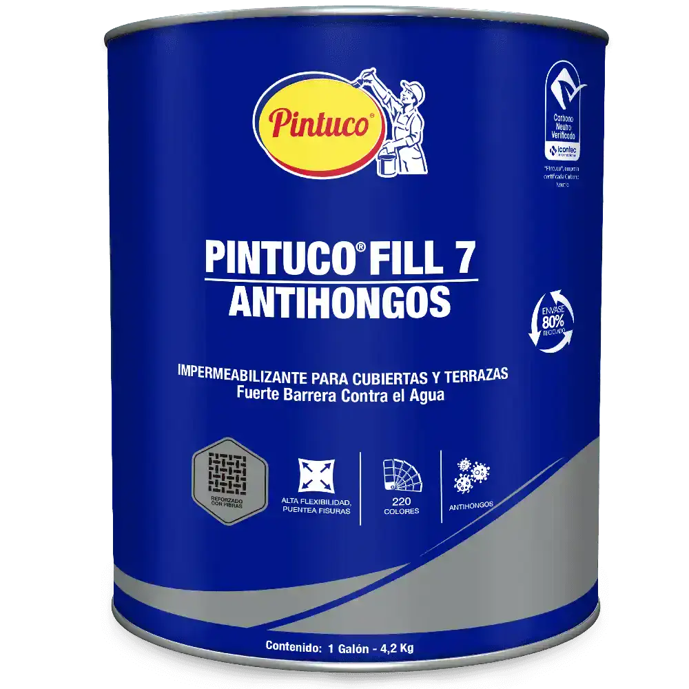 Impermeabilizante acrílico Pintuco Fill 7 Antihongos